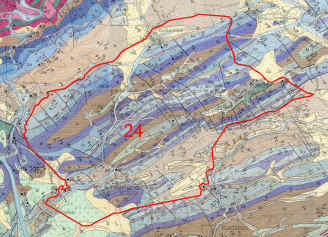 Geologická mapa krasové skupiny 24